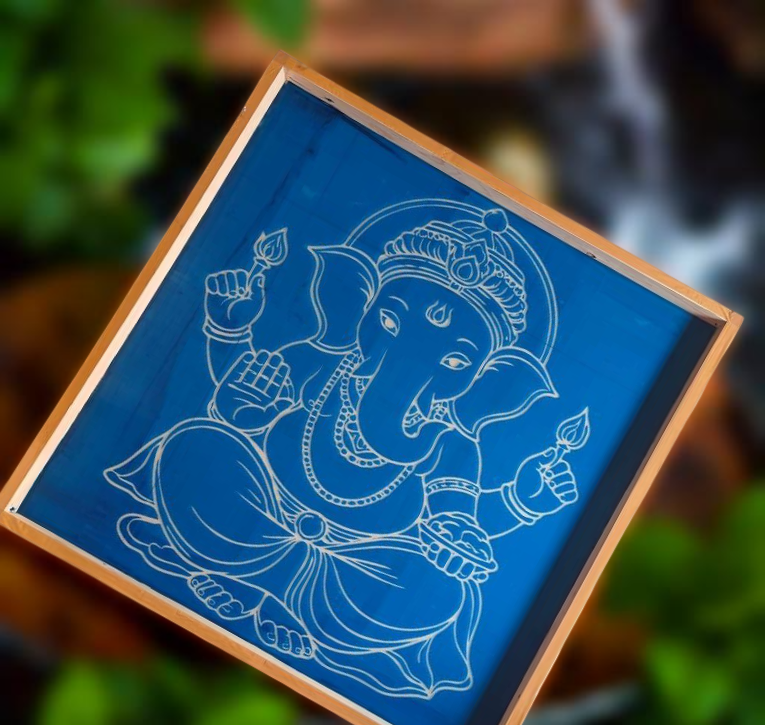 Rangly Jumbo Ganesh  Rangoli Stencil Wooden  25x25 Inches  Pack of 1 Piece