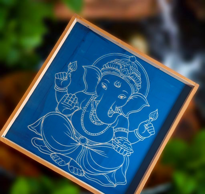 Rangly Jumbo Ganesh  Rangoli Stencil Wooden  25x25 Inches  Pack of 1 Piece