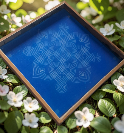 Rangly Kolam Design  Rangoli Stencil Wooden 13x13 Inches Pack of 1 piece