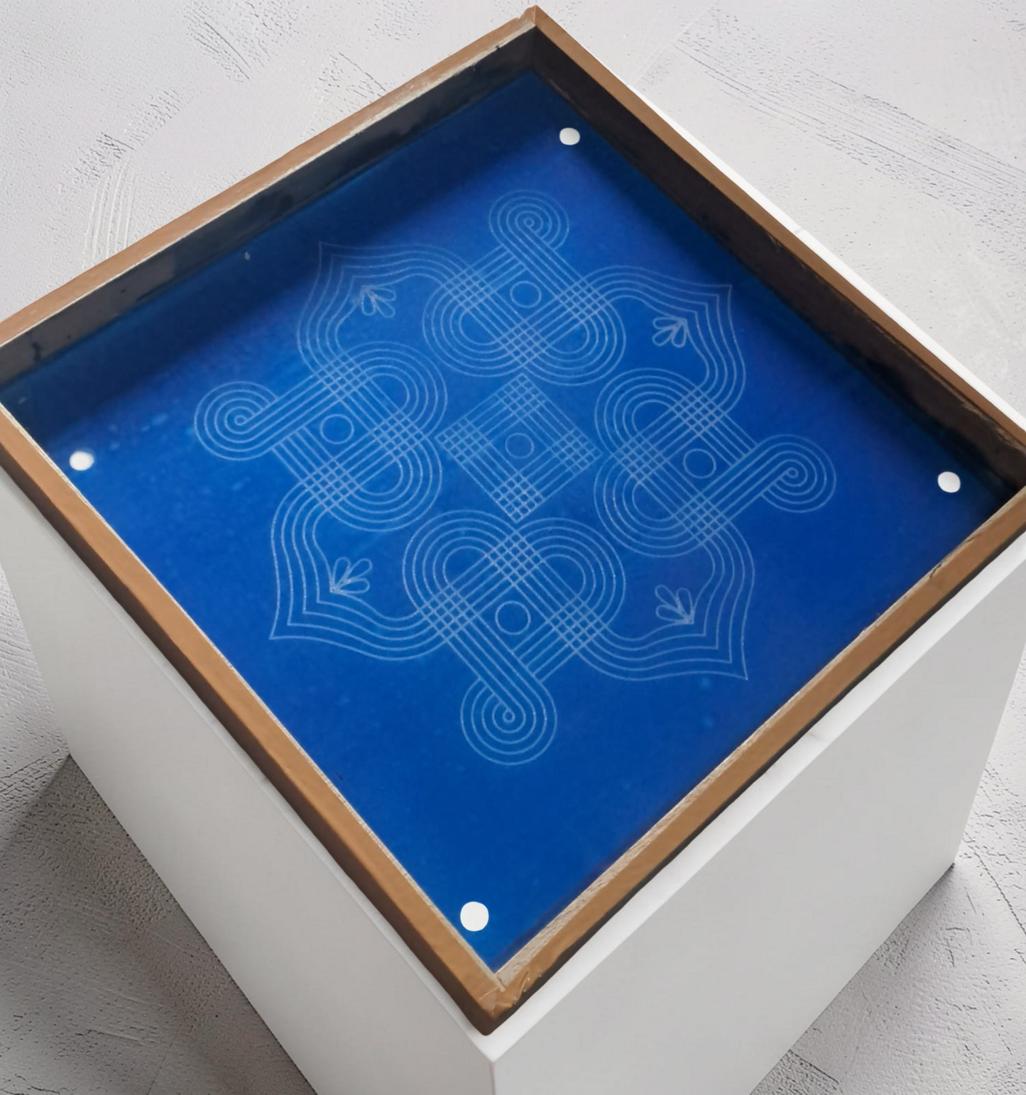 Rangly Kolam Design  Rangoli Stencil Wooden 13x13 Inches Pack of 1 piece