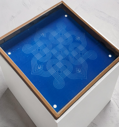 Rangly Kolam Design  Rangoli Stencil Wooden 13x13 Inches Pack of 1 piece