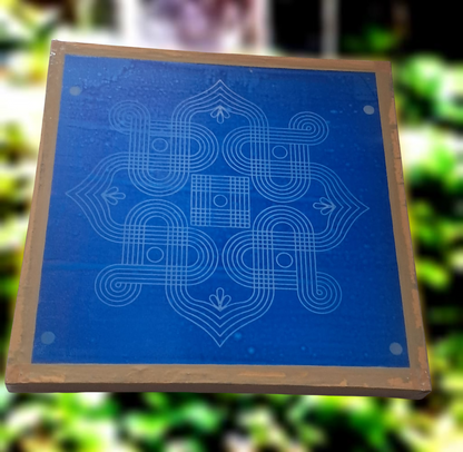 Rangly Kolam Design  Rangoli Stencil Wooden 13x13 Inches Pack of 1 piece