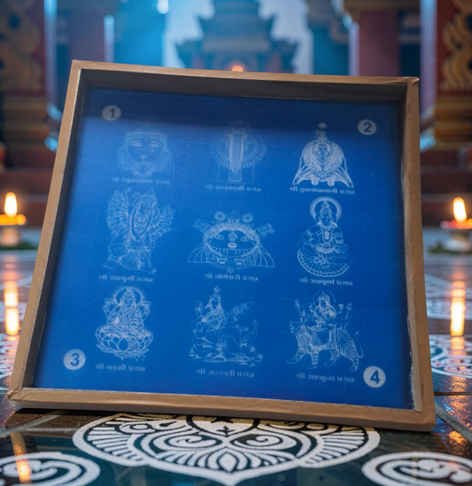 Rangly Kolam Navadurga Rangoli Stencil Wooden 13x13 Inches Pack of 1 piece