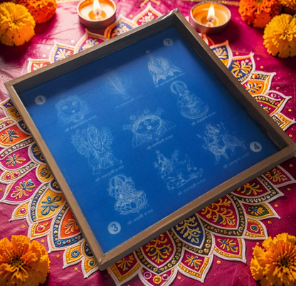 Rangly Kolam Navadurga Rangoli Stencil Wooden 13x13 Inches Pack of 1 piece