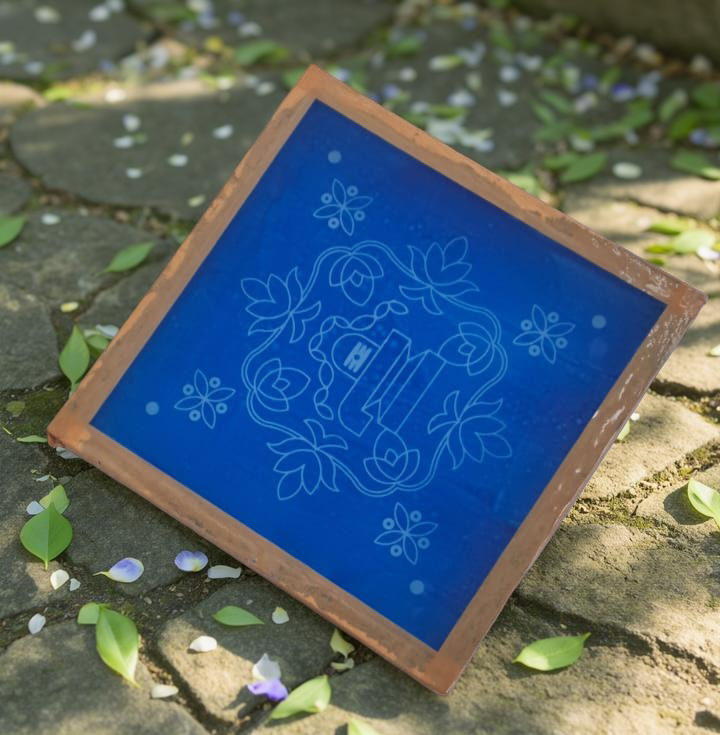 Rangly Shivalingam with flowers  Rangoli Stencil Wooden 10×10 inches Pack of 1 Piece