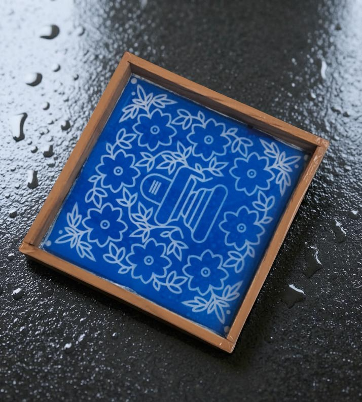 Rangly Shivalingam with flowers Model 2 Rangoli Stencil Wooden 10×10 inches Pack of 1 Piece