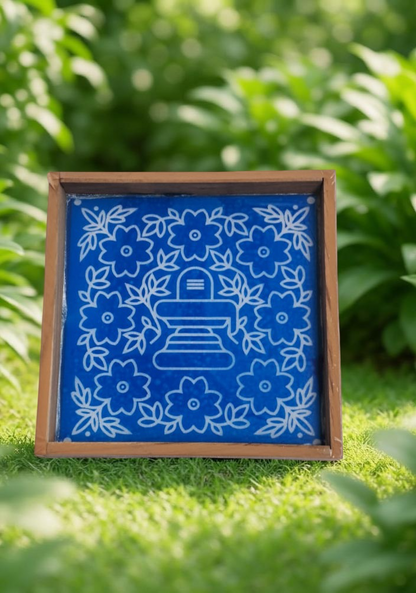 Rangly Shivalingam with flowers Model 2 Rangoli Stencil Wooden 10×10 inches Pack of 1 Piece