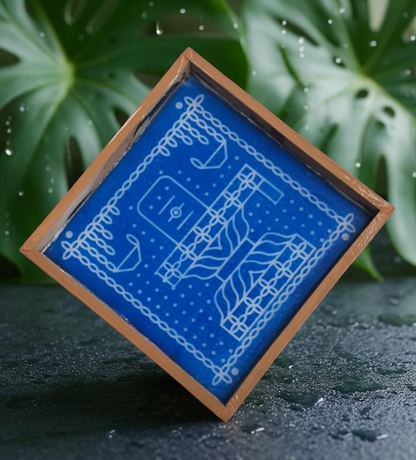 Rangly Shivalingam with flowers Model 4 Rangoli Stencil Wooden 10×10 inches Pack of 1 Piece