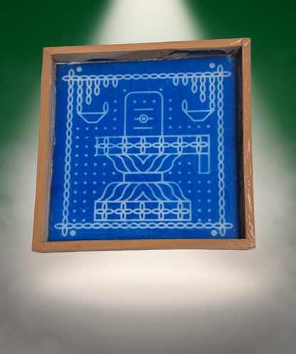 Rangly Shivalingam with flowers Model 4 Rangoli Stencil Wooden 10×10 inches Pack of 1 Piece