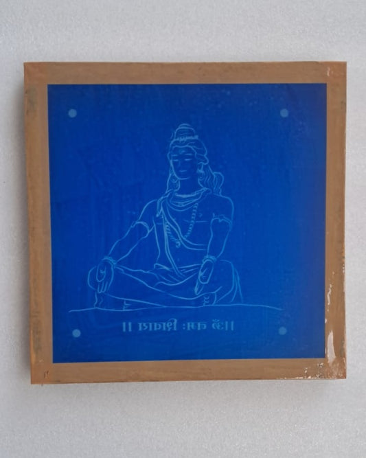 Rangly Shivalingam with flowers Model 8 Rangoli Stencil Wooden 10×10 inches Pack of 1 Piece