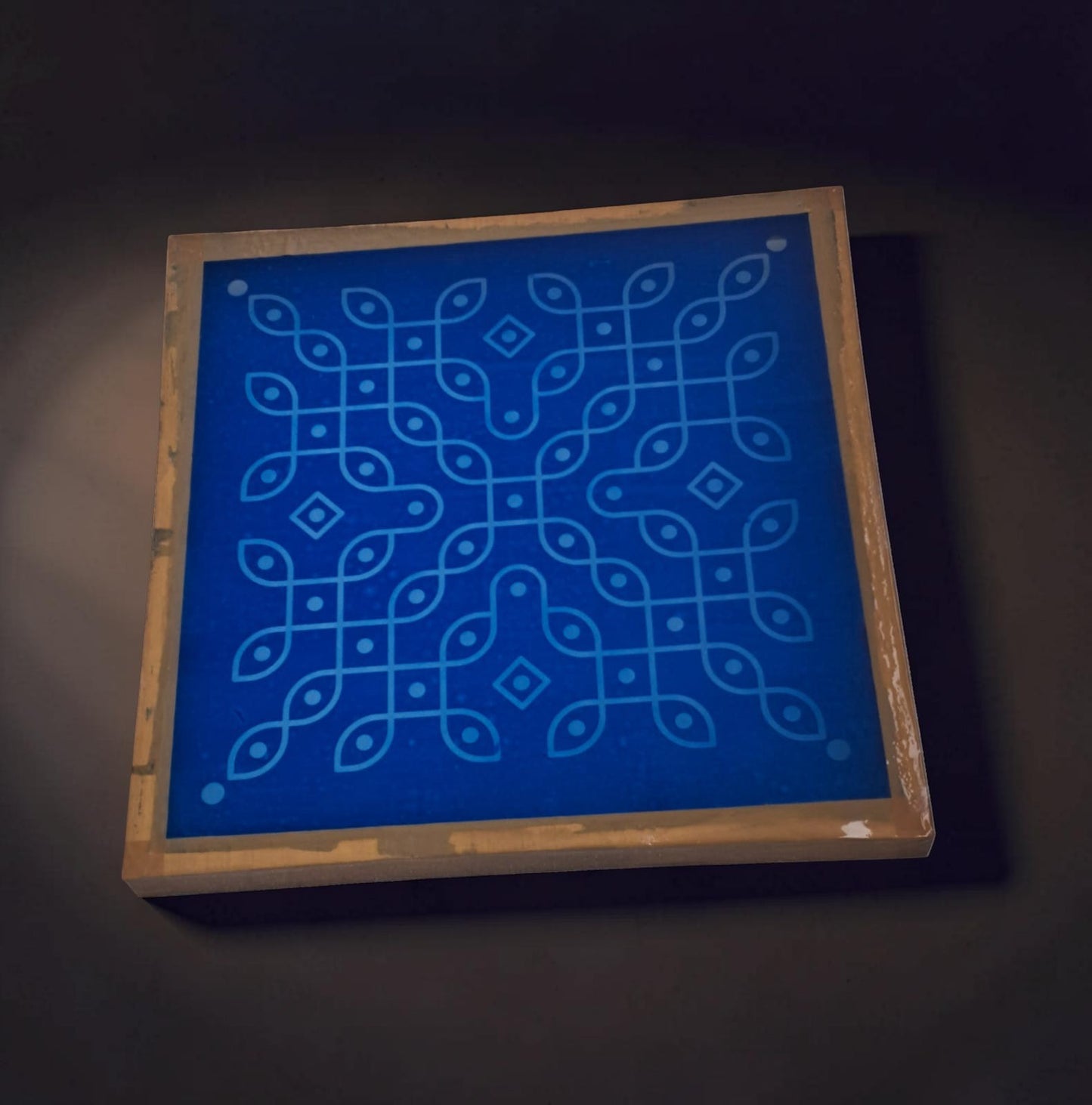 Rangly Kolam Kambi Kolam Rangoli Stencil Wooden 13x13 Inches Pack of 1 piece