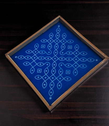 Rangly Kolam Kambi Kolam Rangoli Stencil Wooden 13x13 Inches Pack of 1 piece