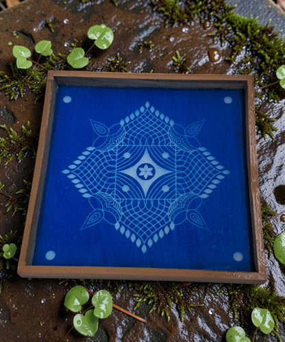 Rangly Padi Kolam  Rangoli Stencil Wooden 13x13 Inches Pack of 1 piece