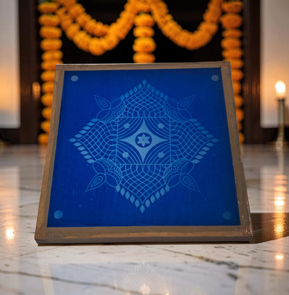 Rangly Padi Kolam  Rangoli Stencil Wooden 13x13 Inches Pack of 1 piece