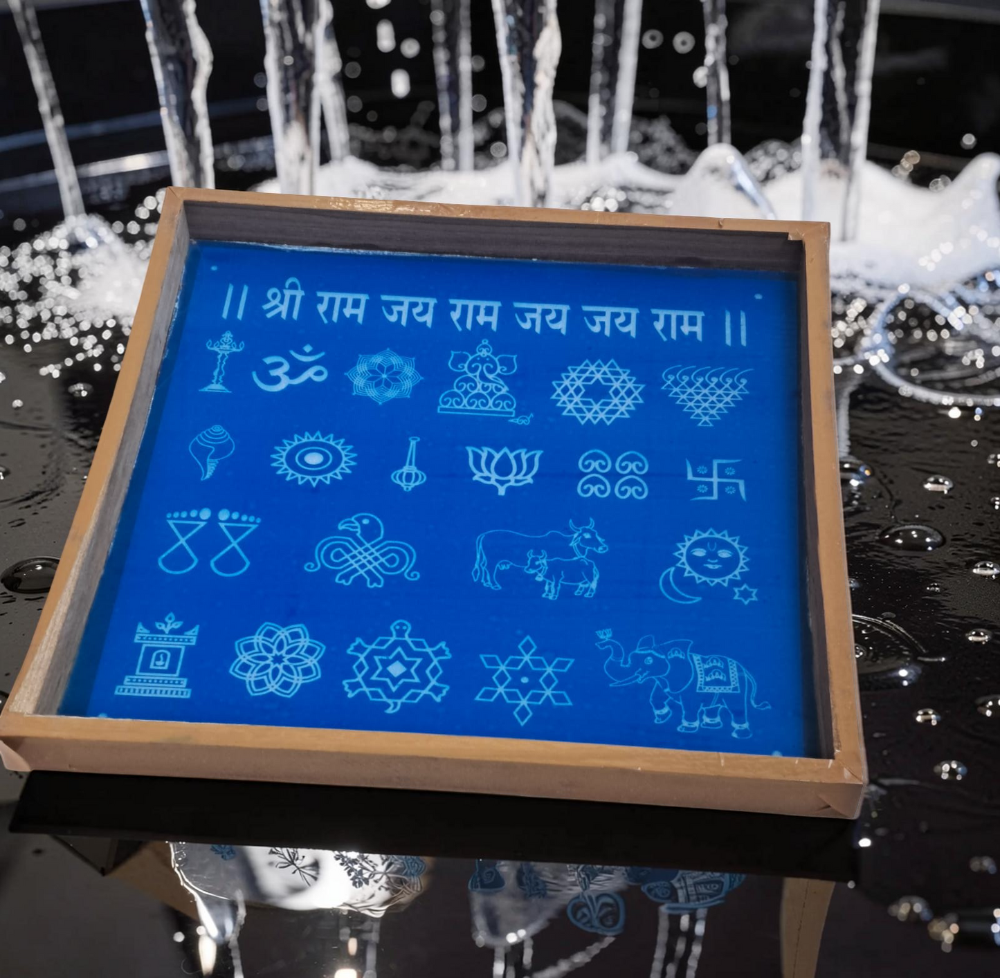 Rangly Kolam Chaitrangan  Rangoli Stencil Wooden 13x13 Inches Pack of 1 piece