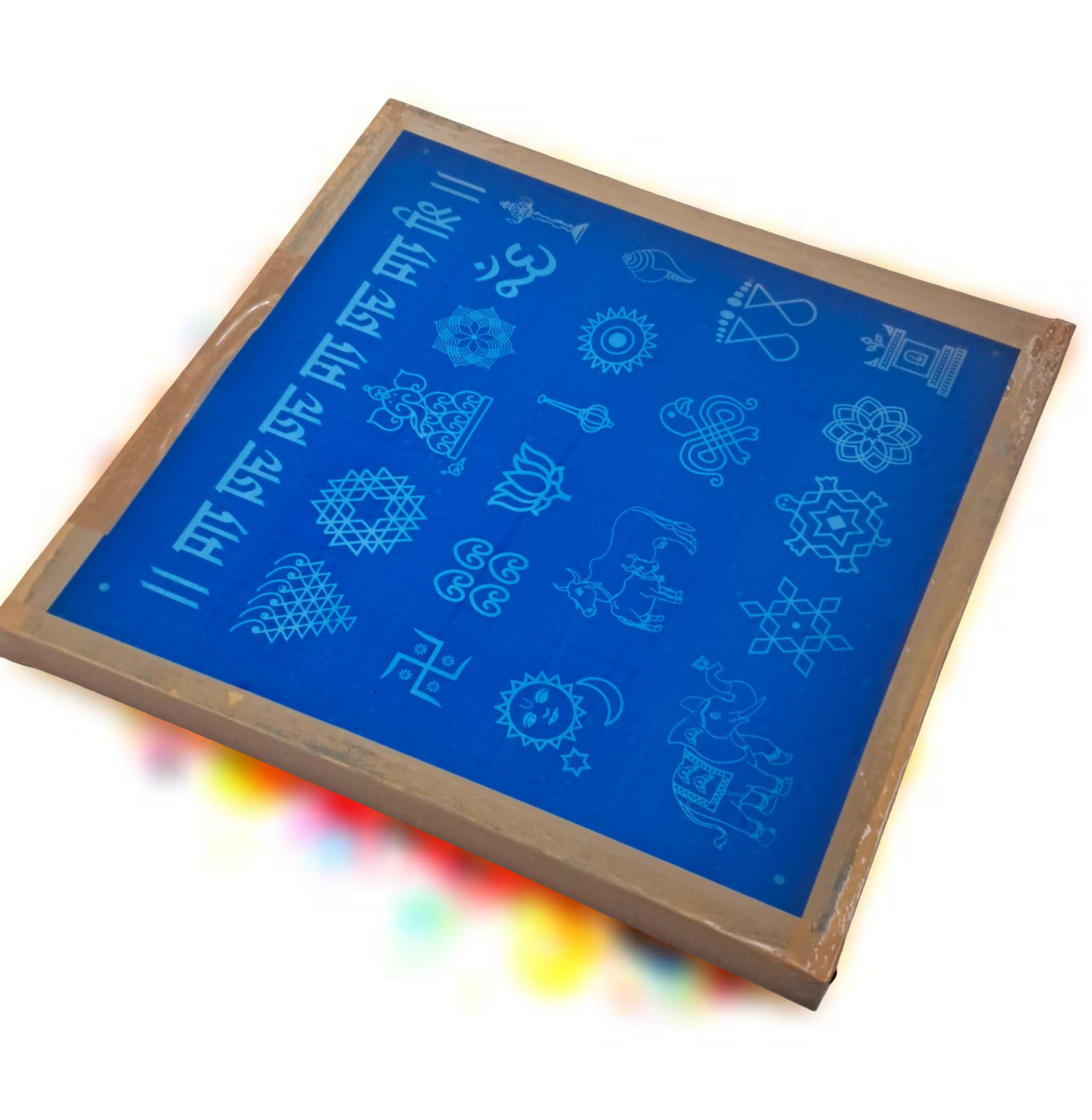 Rangly Kolam Chaitrangan  Rangoli Stencil Wooden 13x13 Inches Pack of 1 piece