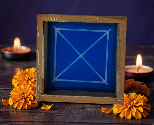 Rangly Swastika Padhmam Design 1 Rangoli Stencil Wooden 13x13 Inches Pack of 1 piece