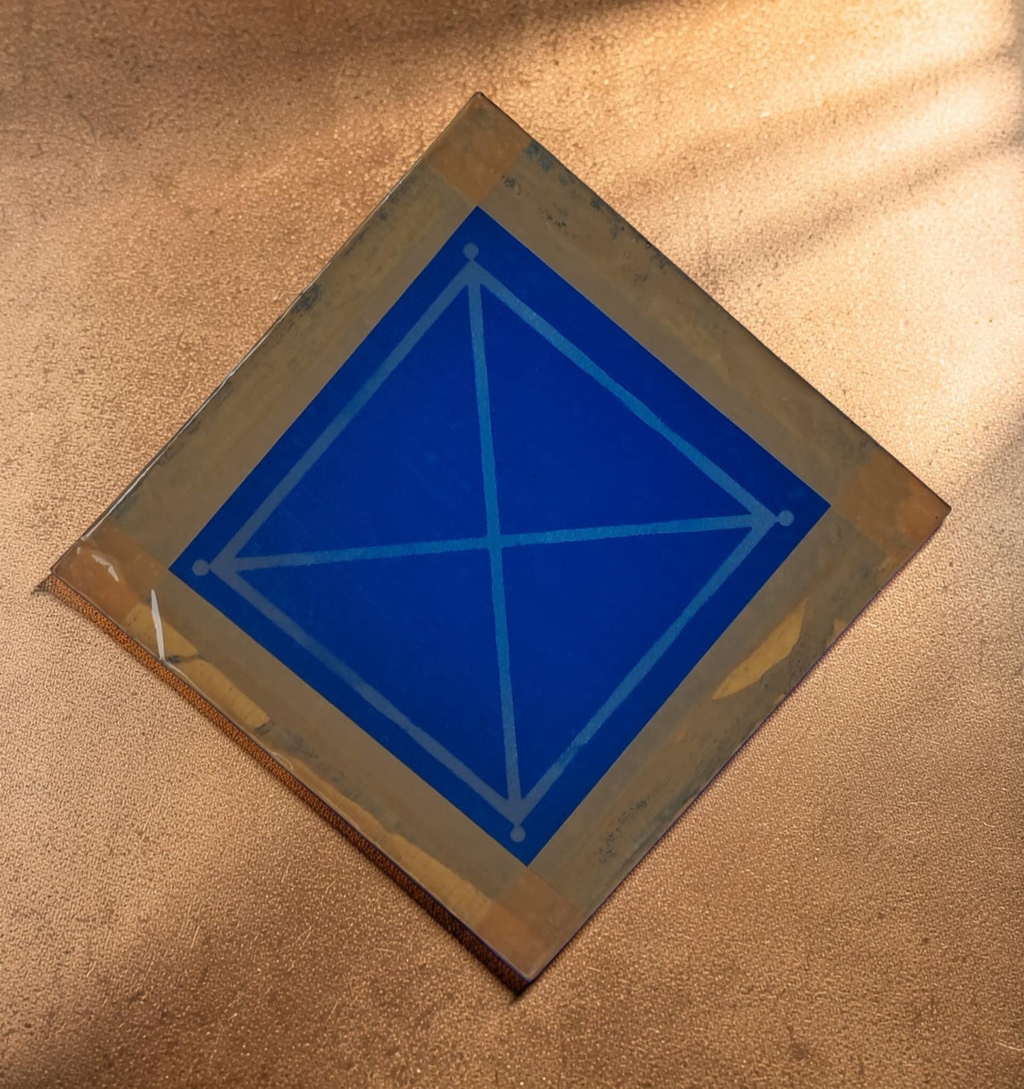 Rangly Swastika Padhmam Design 1 Rangoli Stencil Wooden 13x13 Inches Pack of 1 piece