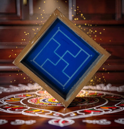 Rangly Swastika padhmam Design 2 Rangoli Stencil Wooden 13*13 Inches Pack of 1 piece