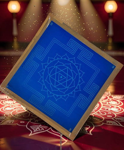 Rangly Shri Bhaglamukhi Mandala Yantra Rangoli Design Stencil Wooden 13x13 Inches Pack of 1 piece
