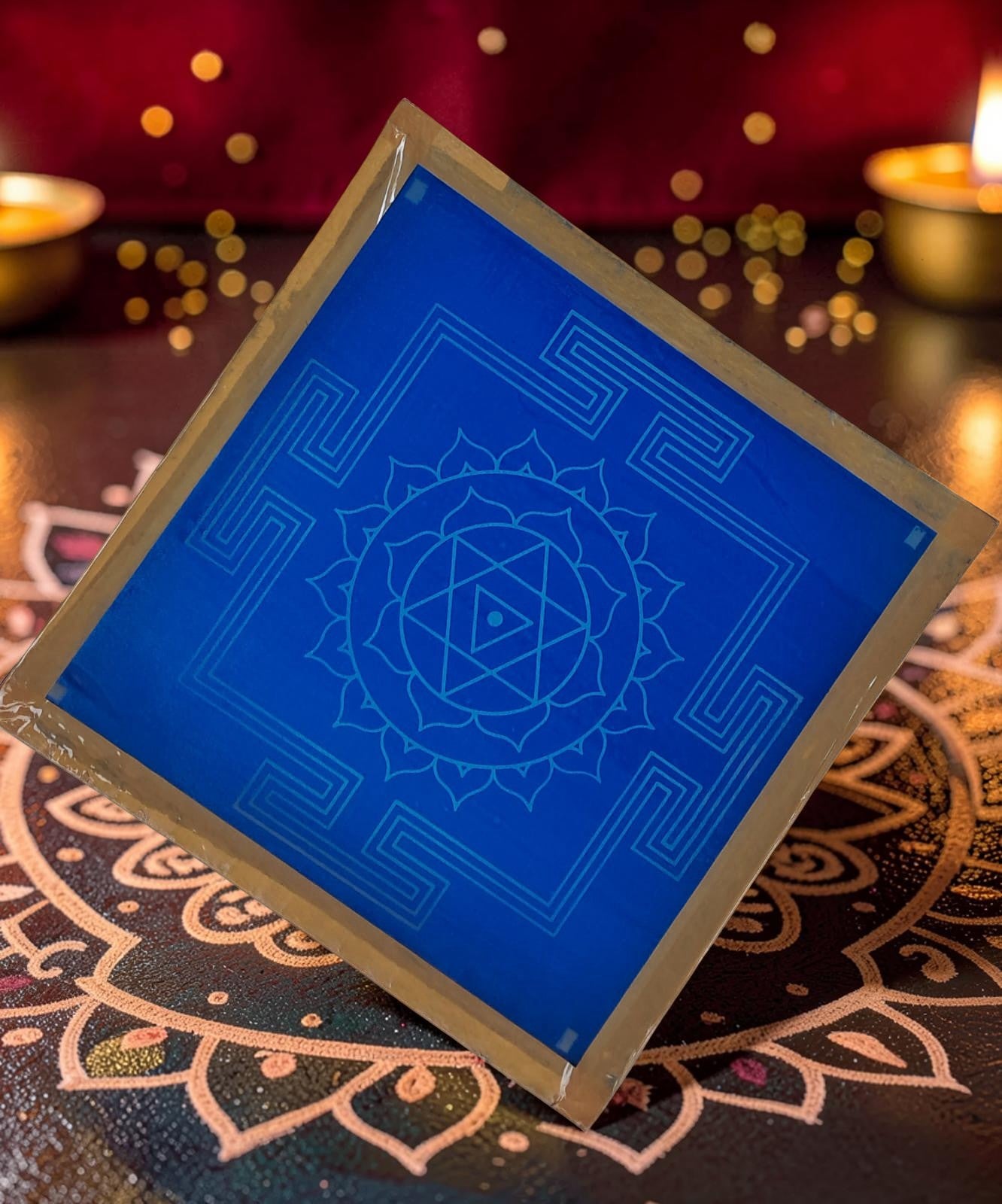 Rangly Shri Bhaglamukhi Mandala Yantra Rangoli Design Stencil Wooden 13x13 Inches Pack of 1 piece