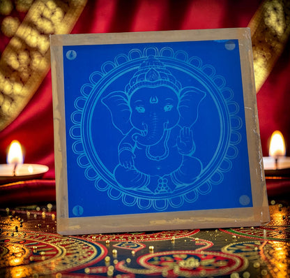 Rangly  Ganesh  with circle Rangoli Design Stencil Wooden 10x10 Inches Pack of 1 piece