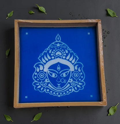 "Maa Durga Face"  Rangoli wooden Stencil -Elevate Your Spiritual Space