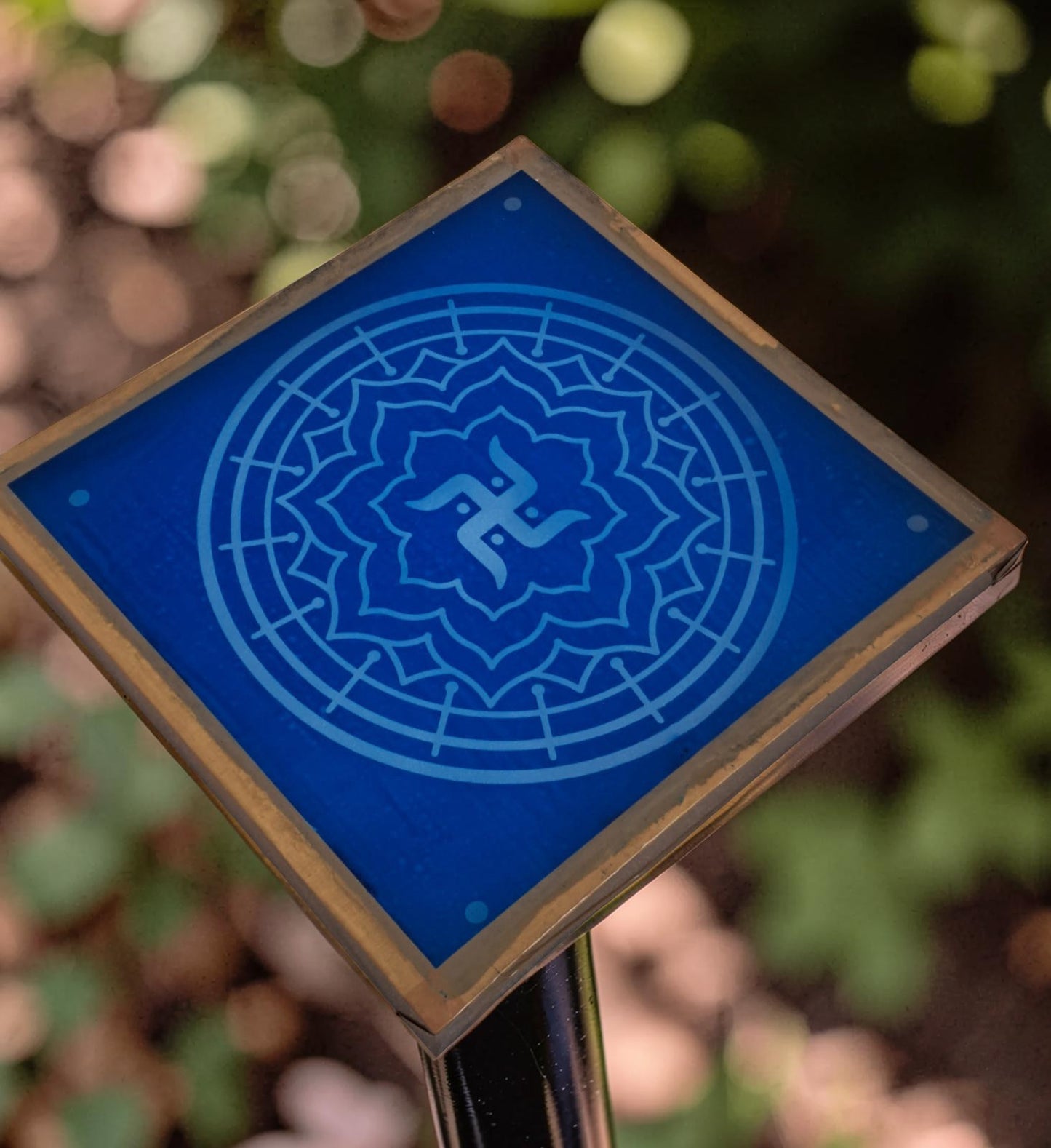 Rangly Swastik Padi Rangoli Design Stencil Wooden 13x13 Inches Pack of 1 piece