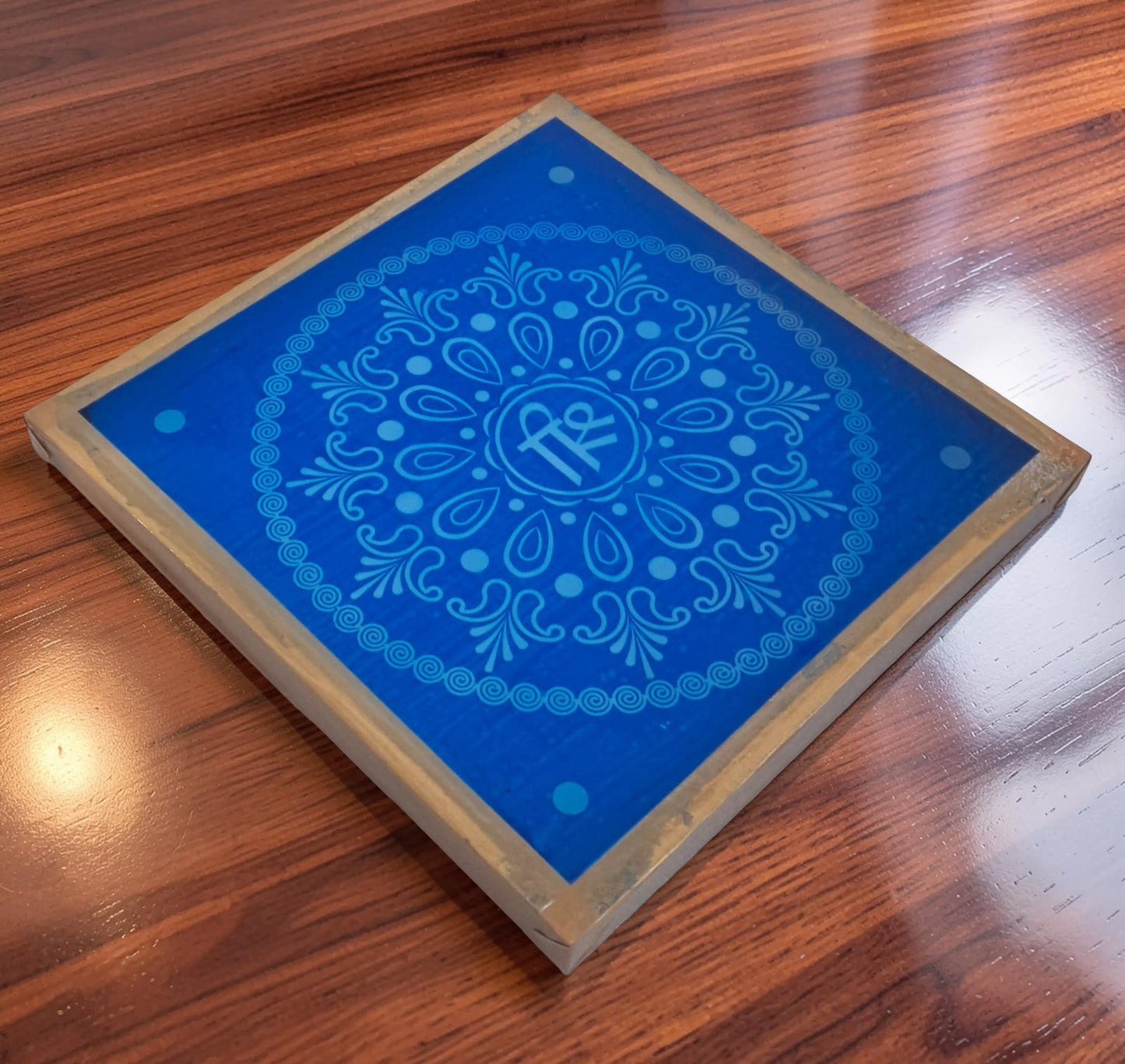Rangly Shree Mandala  Rangoli Design Stencil Wooden 13x13 Inches Pack of 1 piece