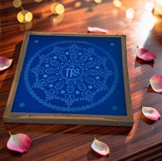 Rangly Shree Mandala  Rangoli Design Stencil Wooden 13x13 Inches Pack of 1 piece