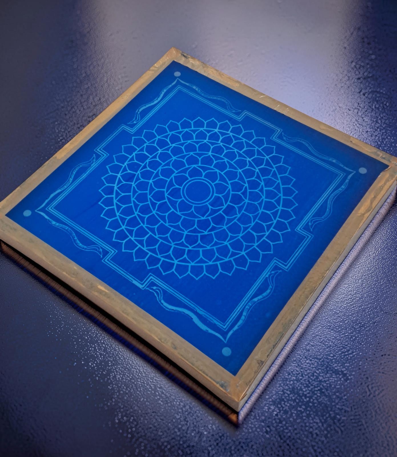 Rangly Haldi Kunku Rangoli Design Stencil Wooden 13x13 Inches Pack of 1 piece