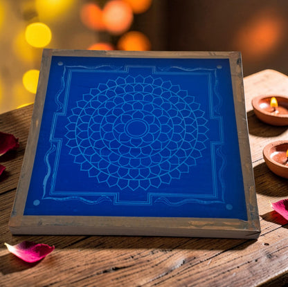 Rangly Haldi Kunku Rangoli Design Stencil Wooden 13x13 Inches Pack of 1 piece