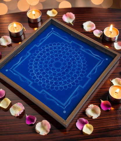 Rangly Haldi Kunku Rangoli Design Stencil Wooden 13x13 Inches Pack of 1 piece