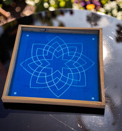 Rangly Hruday Kamal Kolam Rangoli Design Stencil Wooden 13x13 Inches Pack of 1 piece