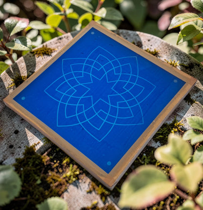 Rangly Hruday Kamal Kolam Rangoli Design Stencil Wooden 13x13 Inches Pack of 1 piece