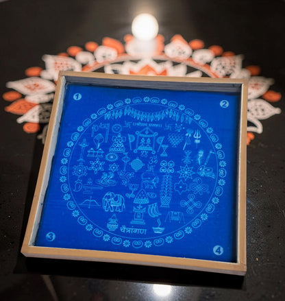 Rangly Chaitrangan  Model 2 Rangoli Design Stencil Wooden 13x13 Inches Pack of 1 piece