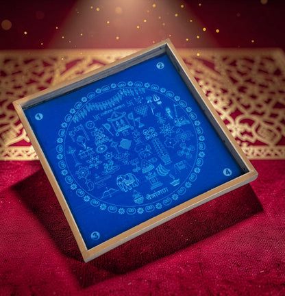 Rangly Chaitrangan  Model 2 Rangoli Design Stencil Wooden 13x13 Inches Pack of 1 piece