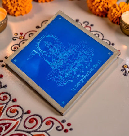 Rangly Surya  Bhagwan Rangoli Design Stencil Wooden 13x13 Inches Pack of 1 piece