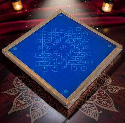 Rangly Kambi Kolam Model 2 Rangoli Design Stencil Wooden 13x13 Inches Pack of 1 piece