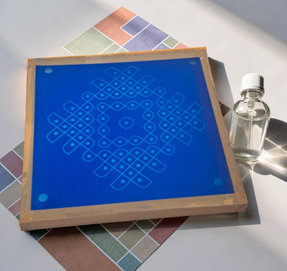 Rangly Kambi Kolam Model 2 Rangoli Design Stencil Wooden 13x13 Inches Pack of 1 piece