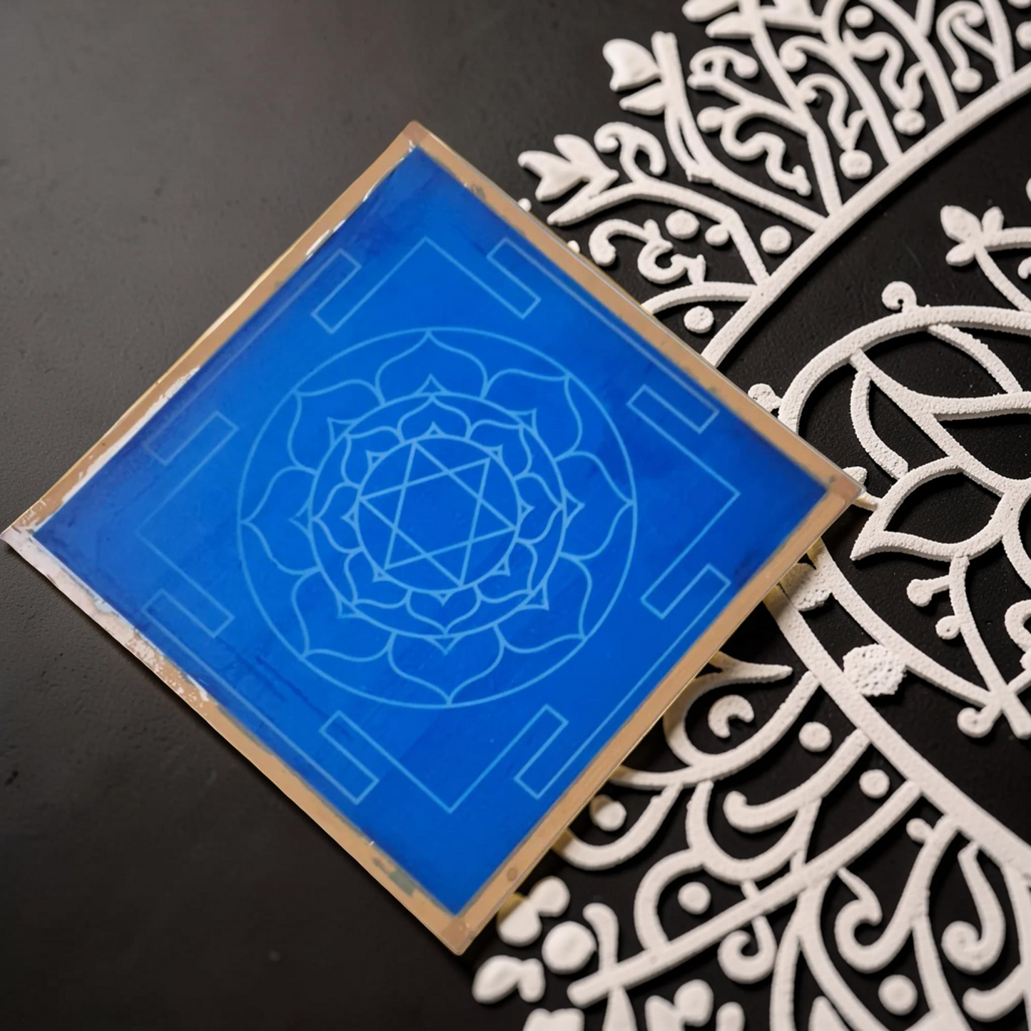 Rangly Jumbo Bhubaneshwari Yantra Rangoli Design Stencil Wooden 25x25 Inches Pack of 1 piece