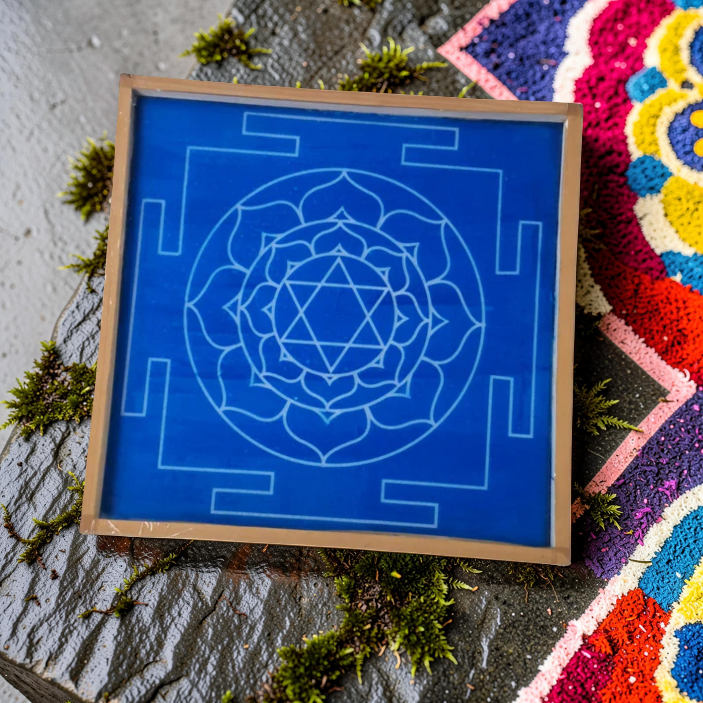 Rangly Jumbo Bhubaneshwari Yantra Rangoli Design Stencil Wooden 25x25 Inches Pack of 1 piece