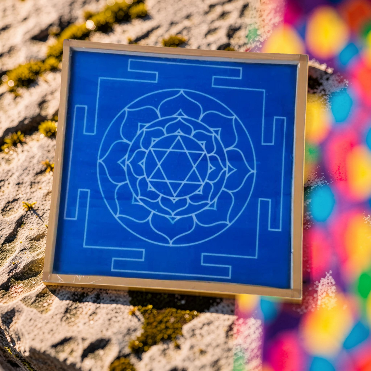 Rangly Jumbo Bhubaneshwari Yantra Rangoli Design Stencil Wooden 30x30 Inches Pack of 1 piece