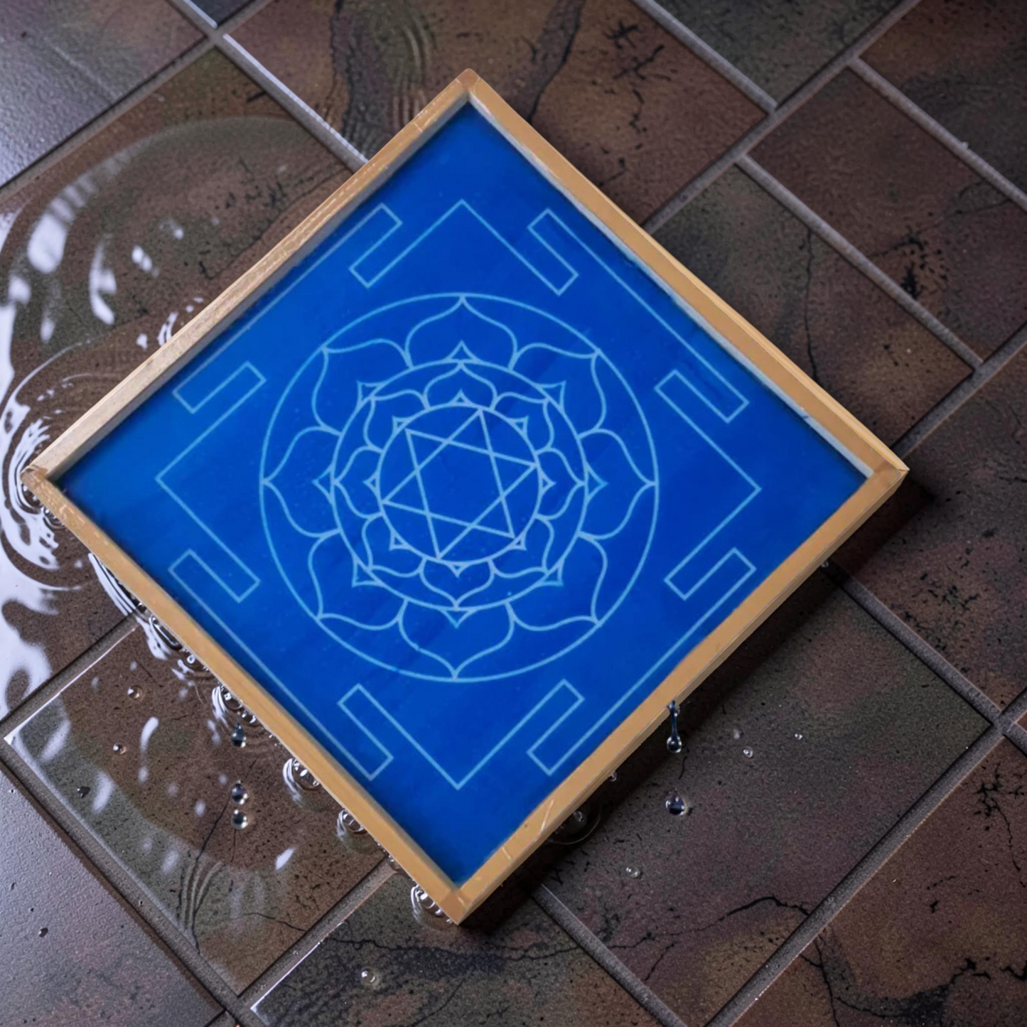Rangly Jumbo Bhubaneshwari Yantra Rangoli Design Stencil Wooden 24x24 Inches Pack of 1 piece