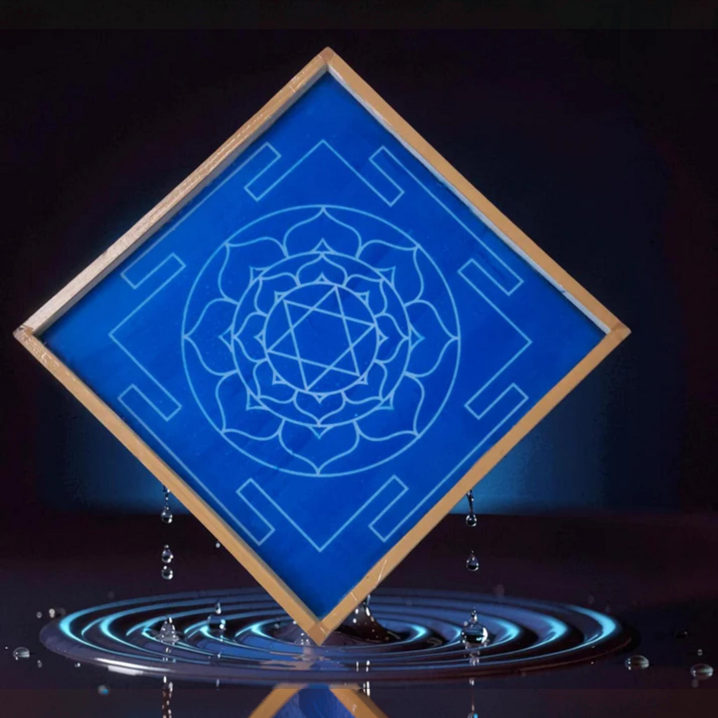 Rangly Jumbo  Bhubaneshwari Yantra Rangoli Design Stencil Wooden 16x16 Inches Pack of 1 Piece