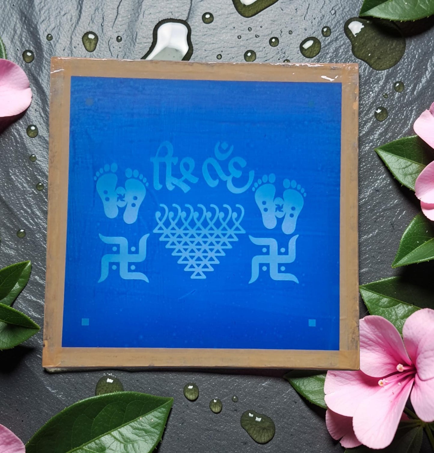 Rangly  Swasthik  Rangoli Design Stencil Wooden 10x10 Inches Pack of 1 piece