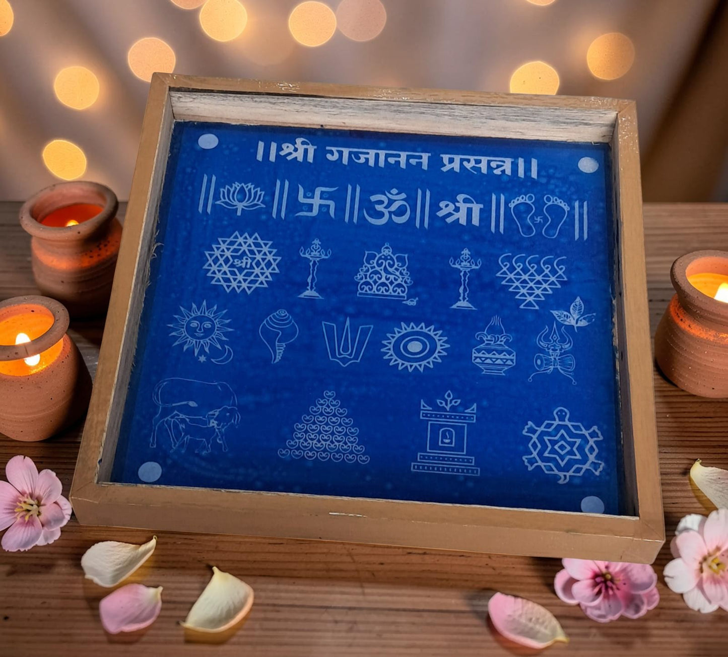 Rangly  Chaitrangan  Rangoli Design Stencil Wooden 10x10 Inches Pack of 1 piece