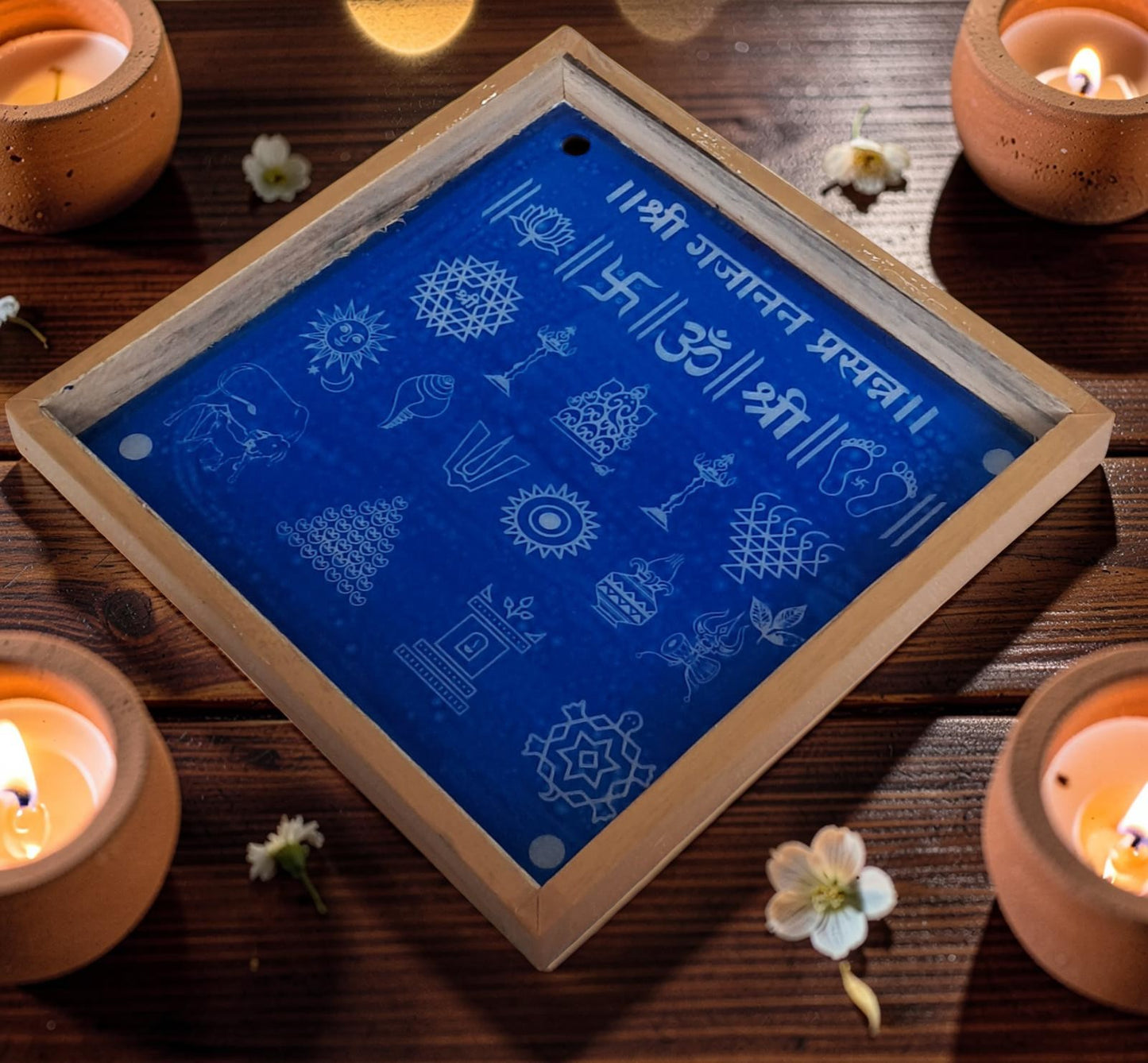 Rangly  Chaitrangan  Rangoli Design Stencil Wooden 10x10 Inches Pack of 1 piece
