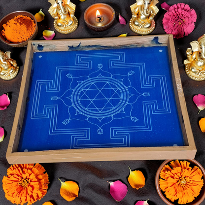 Rangly Durga  Mandala Yantra Rangoli Design Stencil Wooden 13x13 Inches Pack of 1 piece