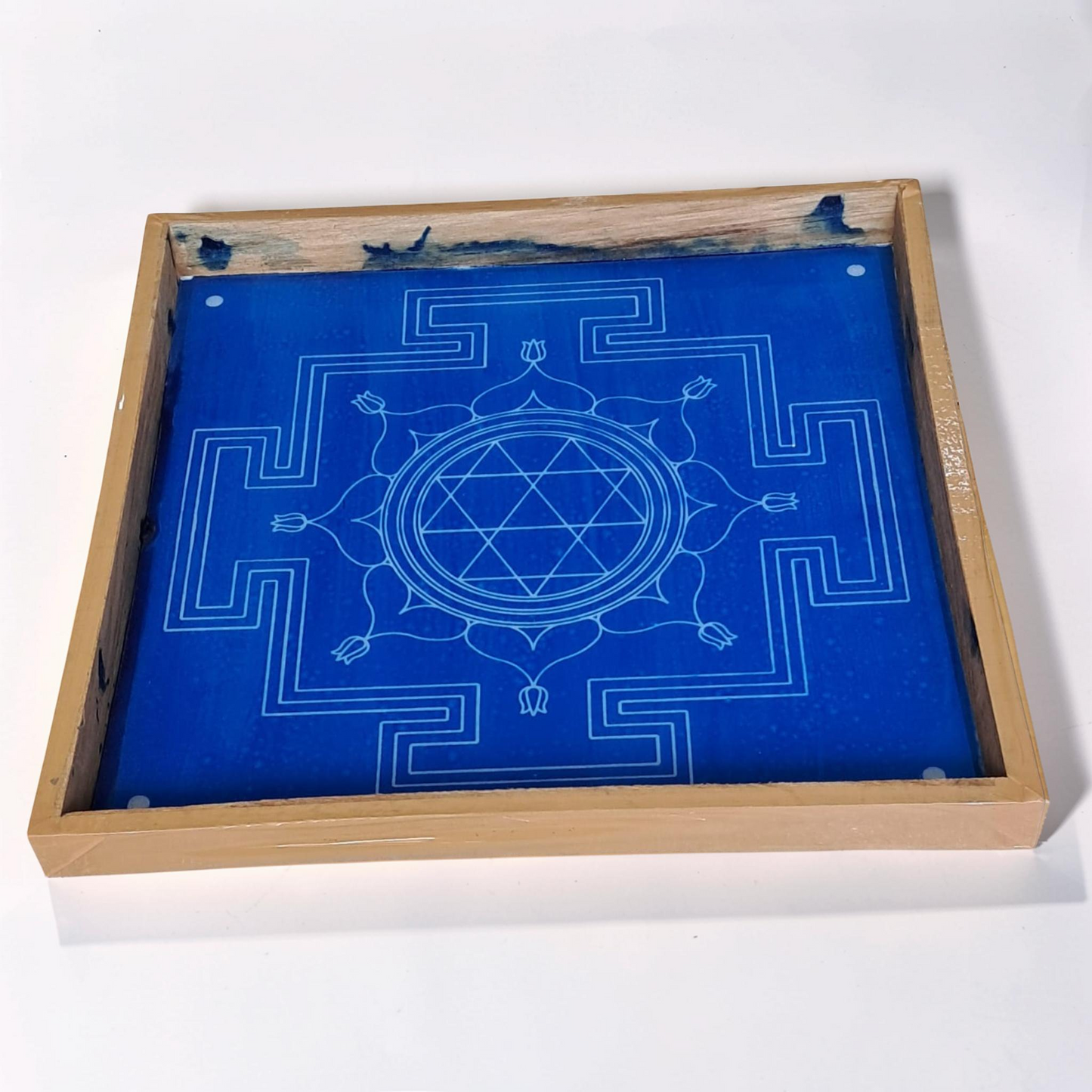 Rangly Jumbo Durga Mandala Yantra Rangoli Design Stencil Wooden 16x16 Inches Pack of 1 piece